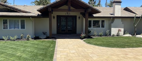 The front door of the house.