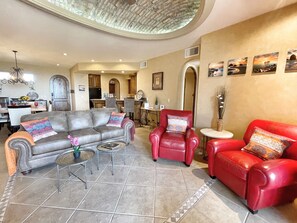 Expansive living/dining/kitchen with direct access to deck and amazing views!!