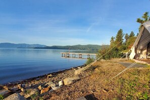 Shown at sunrise in May, the lake is not quite at summer pool level in this photo