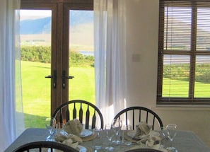 Sea view from the kitchen at Achill Sound Holiday Village No.7