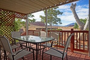 Covered deck with views