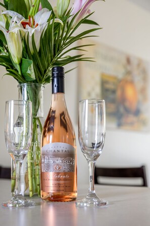 Complimentary wine, a thoughtful touch to enhance your experience.