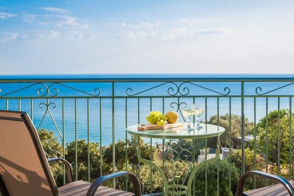 Eagle's Nest studios have specious territory, lovely pool and amazing sea view!