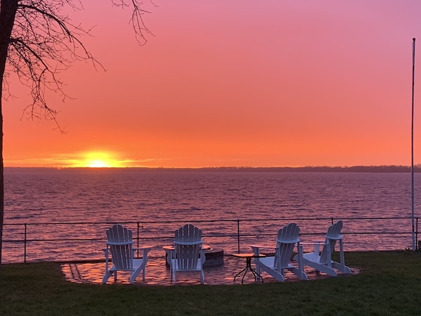 Wonderful lake views around the firepit patio.