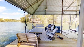 Huge boat dock w/dining and seating area, 1 boat slip