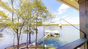 Big water views, 270 degree lake views from decks. Easy walk to boathouse