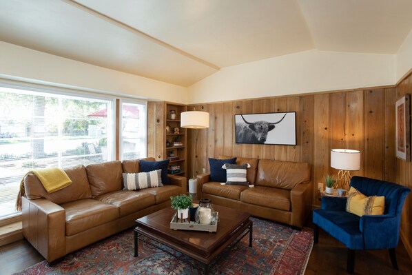 Spacious Living Room - Natural Light - Mid Century Modern meets Hip Western Home