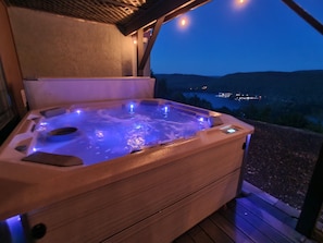 Make your trip relaxing with your private hot tub. 