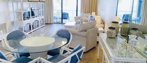 Dining and living area with ocean views!