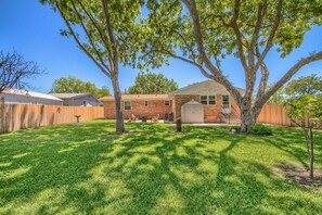 Large backyard with privacy fencing