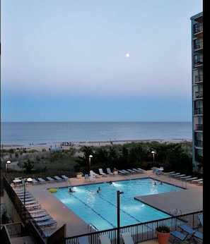 Cool off in the large pool overlooking the beach!