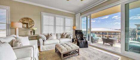 living room and balcony