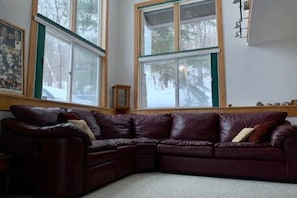 High ceiling living area