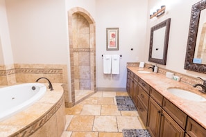 Ensuite Master Bathroom, w/ Jetted Tub and Walk-in Shower