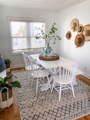 Dining Room with an extra bench for more seating