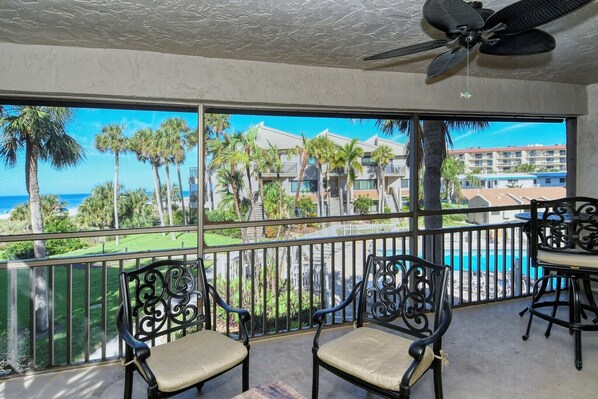 Stunning views of our pool from your lanai