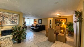 Open plan dining and living room