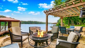 Roast Smores on the Firepit while fishing on the dock!