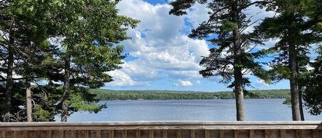 Watch eagles and loons from the wrap around deck.  Deck has table and chairs