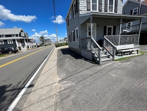 Parking area for two cars is along Atlantic Ave (Length of house-About 27 feet)