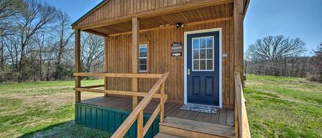 Cookson Vacation Rental | 1BR | 1BA | 640 Sq Ft | Single-Story Cabin