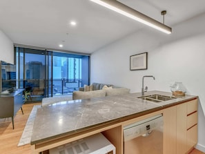 Kitchen has dishwasher and Microwave for your convenience