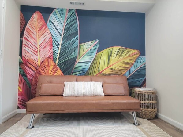 Quiet reading nook with natural sunlight. Perfect spot to disconnect.