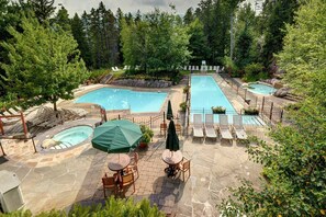 Pools and hot tubs. Pools are open from June 24 to end of August