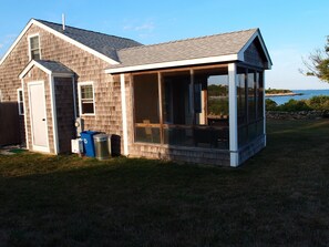 The porch is breezy -- screens on 3 sides.