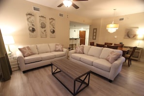 Cozy Living Area with New Sleeper Sofas!