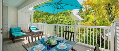 Enjoy tropical views from your large balcony...