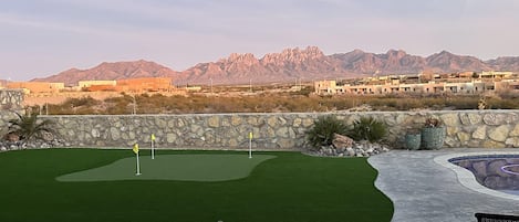 Sunset over our new putting green