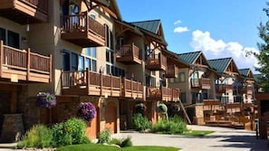 Lovely decks and flowers and views in the summer.