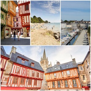 Vieille ville - Plage Penboch - Port de Vannes -Maison à pans de bois