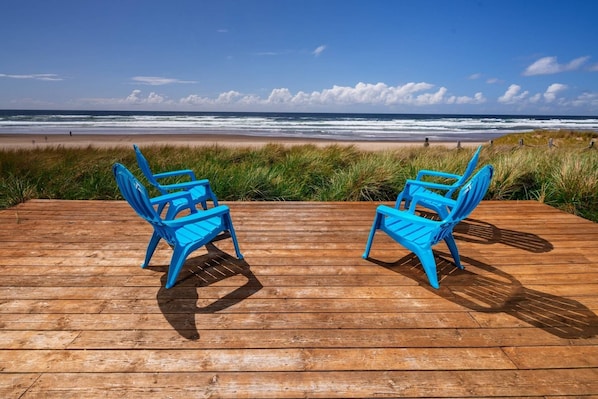It was so relaxing to watch the ocean from inside the house or on the deck and having beach access right off the deck was wonderful!!   -Karen