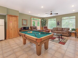 Full Size Pool Table off the Living Room