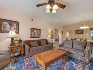 So Lovely, Yet Homey - You’ll feel right at home when you step into Creekside Hideaway’s elegant, comfortable living area.