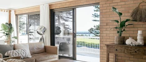 Upstairs living with ocean views