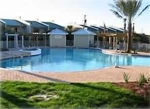 Condo pool and hot tub and grilling area,fitness area