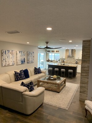 Family room open to kitchen