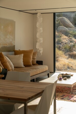 Warm-toned interiors and European-designed furniture. 