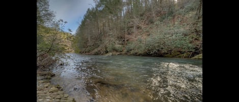 View down Mountaintown Creek from your stone patio