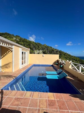 Enjoy views of your own private pool lush hillside and ocean 
