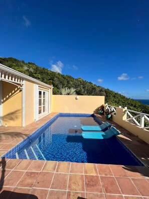 Enjoy views of your own private pool lush hillside and ocean