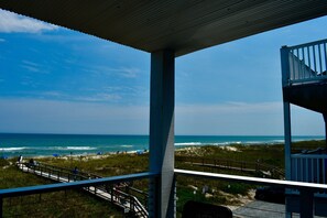 Enjoy the ocean view from the large second floor balcony.