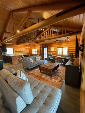 The whole family can enjoy each other's company in the large open floor plan.