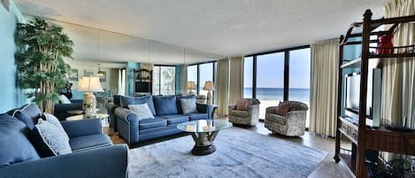 Gulf front living room.