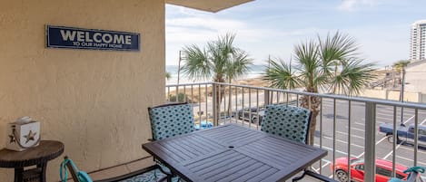 Private balcony with a view of the gulf.