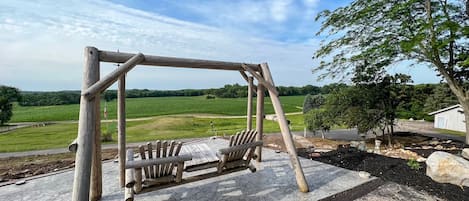 The Overlook at Ponderosa offers beautiful views of our 90 acre family farm. 