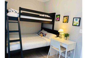 Bedroom #2 with a double and single bunk bed